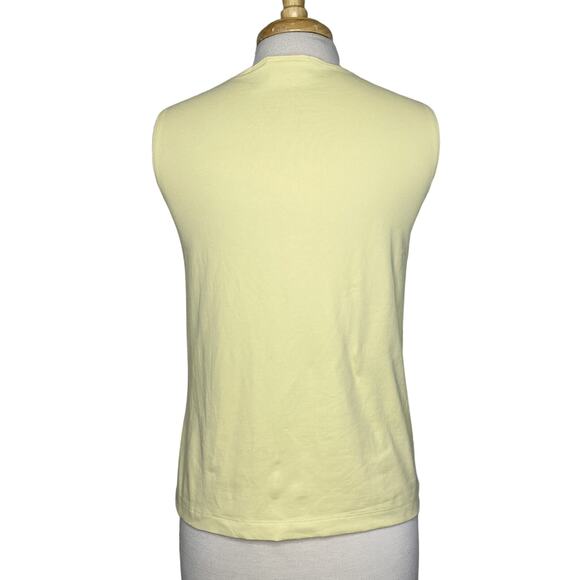 CHICOS DESIGN Pale Yellow Nylon Sleeveless Top Tank Size Medium/8 Made in USA - Picture 2 of 7